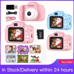 Mini appareil photo numrique rose pour enfants, 32g, 1080p, projection vido, jouets educatifs, cadeaux ...