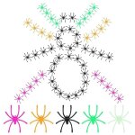 Mini araign�es noires artificielles, 150 pi�ces, d�corations color�es pour halloween, jouets, accessoires ...