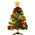 Mini arbre de noël traditionnel avec lumières en pvc, 50cm, 1 ensemble, décoration de table en pin, pour ... Mini arbre de noël traditionnel avec lumières en pvc, 50cm, 1 ensemble, décoration de table en pin, pour ...