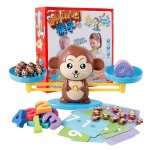 Mini balance singe intelligente montessori pour enfants, jouet d'apprentissage des maths, nombres num�riques, ...