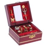 Mini bote a bijoux vintage en bois pour maison de poupe, meubles miniatures, jouets, cadeaux pour enfants, ...