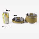 Mini bouilloire portable en silicone avec poigne, multifonction, pliable, marmite a eau bouillante pour ...