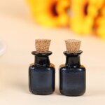 Mini bouteilles rectangulaires en verre, 2 pices, mignonnes, avec bouchon en lige, cadeau, petits pots ...