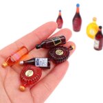 Mini bouteilles en r�sine 9 pi�ces / ensemble pour maison de poup�e, vin, whisky, jouets miniatures