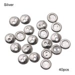 Mini boutons ronds en mtal de 4mm, 40 pices, couleur mixte, boutons de poupe, bricolage, chaussures, ...