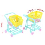 Mini caddie de supermarché pour maison de poupée, panier de shopping, décor, jouet de simulation Mini caddie de supermarché pour maison de poupée, panier de shopping, décor, jouet de simulation