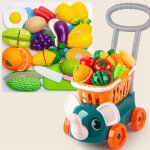 Mini caddie de supermarch, simulation amusante, chariot de supermarch avec fruits et lgumes, ensemble ...