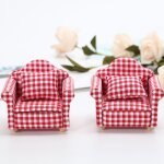 Mini canap� simple avec oreiller - pour la d�coration de la maison de poup�e du salon chambre - mini ...