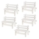 Mini chaise dcorative en bois, 5 pices, modle de banc en bois, ornements miniatures artisanaux, accessoires ...
