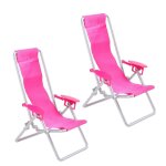 Mini chaises d'extrieur longue, inclinable, 2 pices, accessoires photo, mini maison