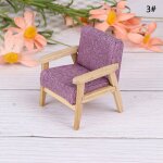 Mini chaise de jardin en bois 1 / 12, oreiller mignon pour canap lit, meubles de maison de poupe, accessoire ...