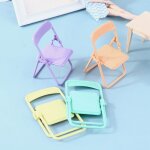 Mini chaise de maison de poupe 1:12, chaise miniature en plastique, fauteuil pliant, simulation de meubles, ...