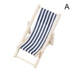Mini chaise de plage a rayures 1:12, modle pliable, simulation de maison, mini jouet maison, dcor de ...