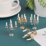 Mini chandelle de table pour maison de poup�e 1:12, 1 paire, sc�ne de no�l, ornement de maison, accessoires ...