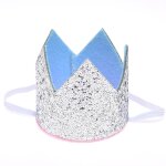 Mini chapeaux de couronne a paillettes en feutre, dcor de fte prnatale pour enfants, princesse, fte ...