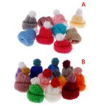 Mini chapeau tricot a la main pour poupes, 10 pices / lot, 3. 5cm, dcoration de coque de tlphone, ...