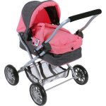 Mini landau � c�lins smarty, anthracite - rose pour poup�e