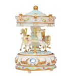 Mini chteau d'horlogerie de carrousel dans la bote a musique de ciel led color cadeau musical de mange, ...
