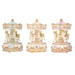 Mini chteau d'horlogerie de carrousel dans la bote a musique de ciel led color cadeau musical de mange, ...