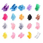 Mini chaussures de poup�e pour barbie 1 / 6, 20 paires al�atoires, sandales jouets, v�tements, accessoires ...