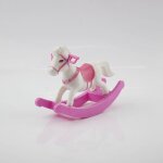 Mini cheval a bascule en plastique, modle balance, poupe, dcoration de maison, maison de jeu, jouet, ...
