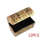 Mini coffres - trsors en or pirate pour enfants, 12 pices, jouet, dcoration de gteau, bote a bonbons ...