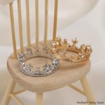 Mini couronne miniature en mtal 1:12 pour maison de poupe, 1 pice, couvre - chef de princesse, modle ...