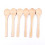 Mini cuill�re en bois 6 pi�ces / lot, cuill�re a th� de cuisine, condiment, ustensile a caf�, cuill�re ...