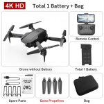 Mini drone rc avec cam�ra hd 4k, wifi, fpv, photographie a�rienne, h�licopt�re pliable, quadricopt�re, ...