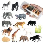 Mini figurines d'animaux dessins a la main, 12 pices, ralistes, pour dcoration de table, fte d'anniversai ...