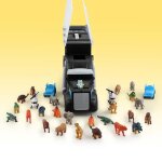 Mini figurines de dinosaure, tracteur, camion de transport, modle de voiture moul sous pression, jouets ...