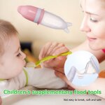 Mini fourchette cuill�re en silicone de qualit� alimentaire pour b�b�, ensemble de vaisselle pour b�b�, ...