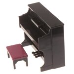 Mini grand piano en bois pour enfants, jouet miniature de maison de poupe, 1:12