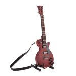 Mini guitare en bois, instrument de musique pour maison de poup�e 1:6, accessoire marron