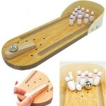 Mini jeu de bowling anti - stress pour enfants, ensemble de divertissement de bureau, en bois, amusant, ...