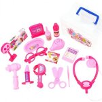 Mini jouet de docteur rose, 17 pi�ces / ensemble, accessoires riches, design simple, kit de jeu de docteur, ...