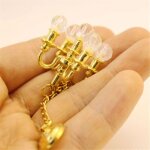 Mini lampe chandelier pour maison de poupe, luminaire dcoratif d'intrieur, idal comme cadeau de nol, ...