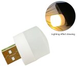 Mini lampe usb avec prise murale et chargeur d'alimentation, idale pour une table de chevet, une chambre ...