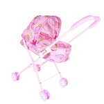 Mini landau d'extrieur pour bb, poussettes, poupes, jouets de jeu, simulation, impression rose - ...