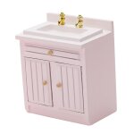 Mini lavabo en bois pour maison de poup�e, accessoire de meubles miniatures, evier de cuisine r�aliste ...