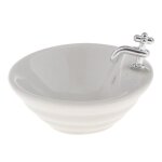 Mini lavabo pour maison de poupée 1:12, modèle de paysage de salle de bain, accessoires décoratifs Mini lavabo pour maison de poupée 1:12, modèle de paysage de salle de bain, accessoires décoratifs