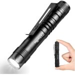 Mini led flashlight, 9 cm aluminium led torch with clip, 200 lumens pen flashlight portable waterproof ...