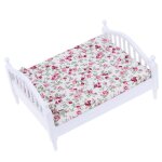 Mini lit en bois avec matelas 1 / 12, 1 pice, meubles de chambre miniature, accessoires pour maisons ...