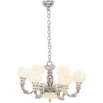 Mini lustre maison ¿ plafonnier miniature en alliage argent pour dcoration de maison de poupe, sans ...