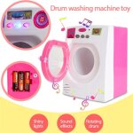 Mini machine a laver pour enfants, simulation, appareil mnager, effet sonore, lumire, vidange automatique, ...