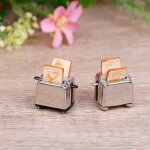 Mini machine a pain, grille - pain, echelle 1 / 12, avec des toasts, accessoires miniatures pour maison ...
