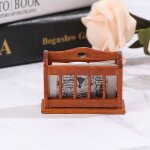 Mini maison de poup�e en bois couleur, 1 pi�ce, etag�re a journaux, accessoires, mini sc�ne, jouet de ...