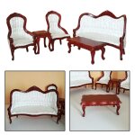 Mini maison de poupée en bois, kit de salon, meubles combinés, modèle pour enfants, 5 pièces Mini maison de poupée en bois, kit de salon, meubles combinés, modèle pour enfants, 5 pièces