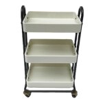 Mini maison de poup�e chariot de rangement au sol avec roulettes, etag�re de meubles miniature, accessoires ...