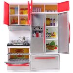 Mini maison de poup�e, meubles, cuisini�re a musique led, r�frig�rateur, jouets educatifs amusants pour ...
